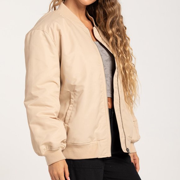 FULL TILT Womens Tan Bomber Jacket/NWT/S - Picture 2 of 16